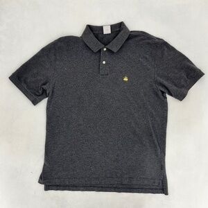 Brooks‎ Brothers 346 Mens Size L Polo Shirt Gray Performance Golf Original Fit